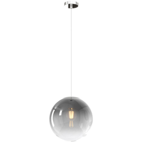 Sopsensione Moderna Big Eclipse Metallo Cromo Vetro Fumè 1 Luce E27 D25