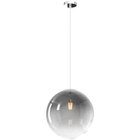 Sopsensione Moderna Big Eclipse Metallo Cromo Vetro Fumè 1 Luce E27 D30