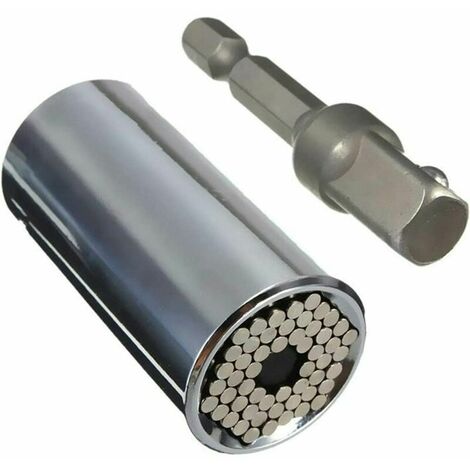 Soquete universal, (7mm-19mm) Ferramenta de reparo de catraca universal com extensão hexagonal de haste de 3/8 Chave adaptadora furadeira Ferramenta manual multifuncional Adaptador de chave ferramenta