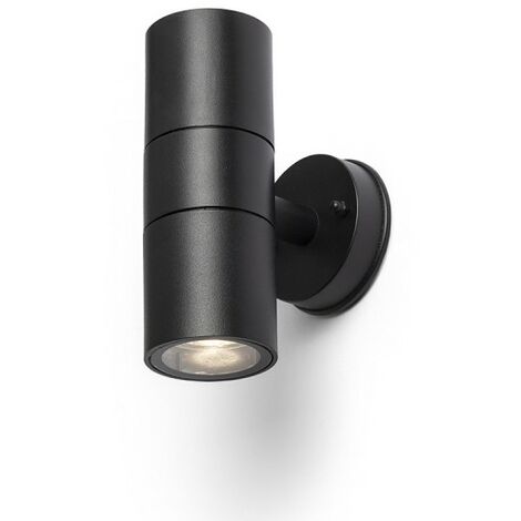 SORANO II spot mural en plastique noir 230V LED GU10 2x8W IP44