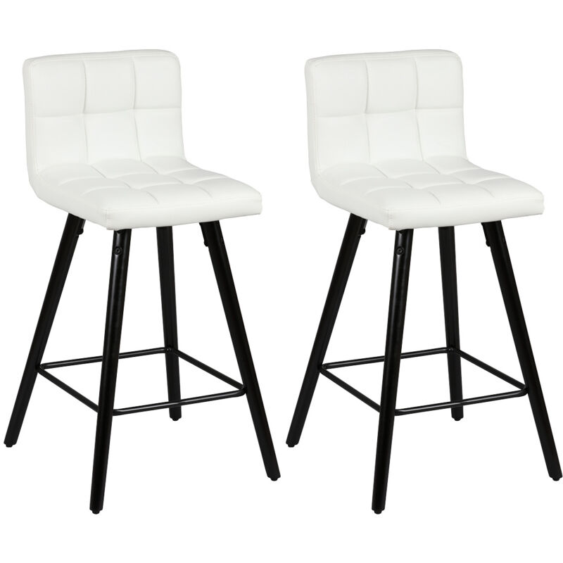Altobuy - soren - Lot de 2 Tabourets Blancs