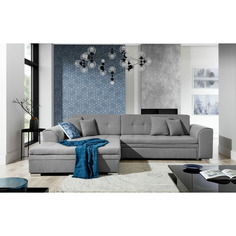 Sorento Left Hand Facing Corner Sofa Bed - Grey