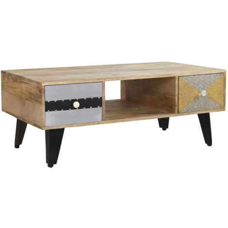 Sorio 2 Drawer Coffee Table - Wood - L40 x W110 x H45 cm