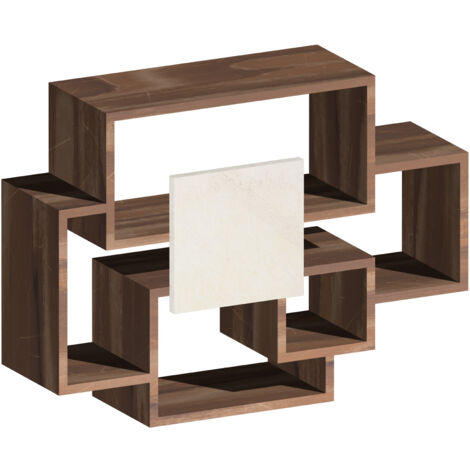 Sorrento - Estantera de pared en madera melamina 132x30xH75 cm, color marrn