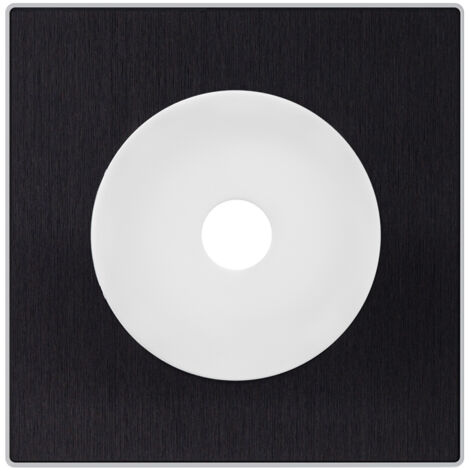 Sortie câble blanc DOM + plaque simple métallisé anthracite - FONTINI