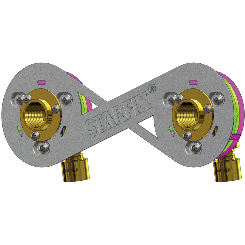 Sortie de cloison starfix per Ø16 Raccords à Glissement - Femelle 1/2' (15/21) pour robinetterie entraxe 150 mm