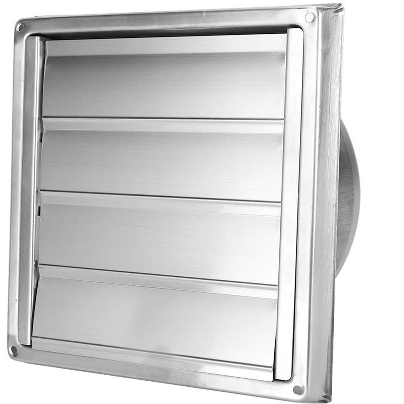 Trimec - Sortie d'air Carrée Mobile 150mm Couvercle de Ventilation D'extracteur de Sortie de Hotte Murale Extérieure en Acier Inoxydable avec