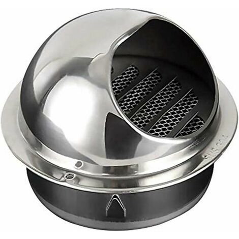 Sortie d'air Murale, Sortie d'air en Acier Inoxydable Hotte Mur Extérieur Extérieur Capuchon Pare-Pluie Capuchon De Ventilation Sphérique Couvercle De Ventilation Cuisine 150mm