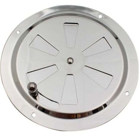 Sortie d'air ronde en acier inoxydable à ouverture et fermeture manuelles, ventilation murale à conduit plat, 1 pièce