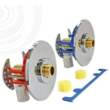 FIXOCONNECT Sortie de cloison FIXOPLAC lavabo/évier - Raccord coudé PER à sertir Ø12 - Mâle 3/8" (12/17) - Somatherm