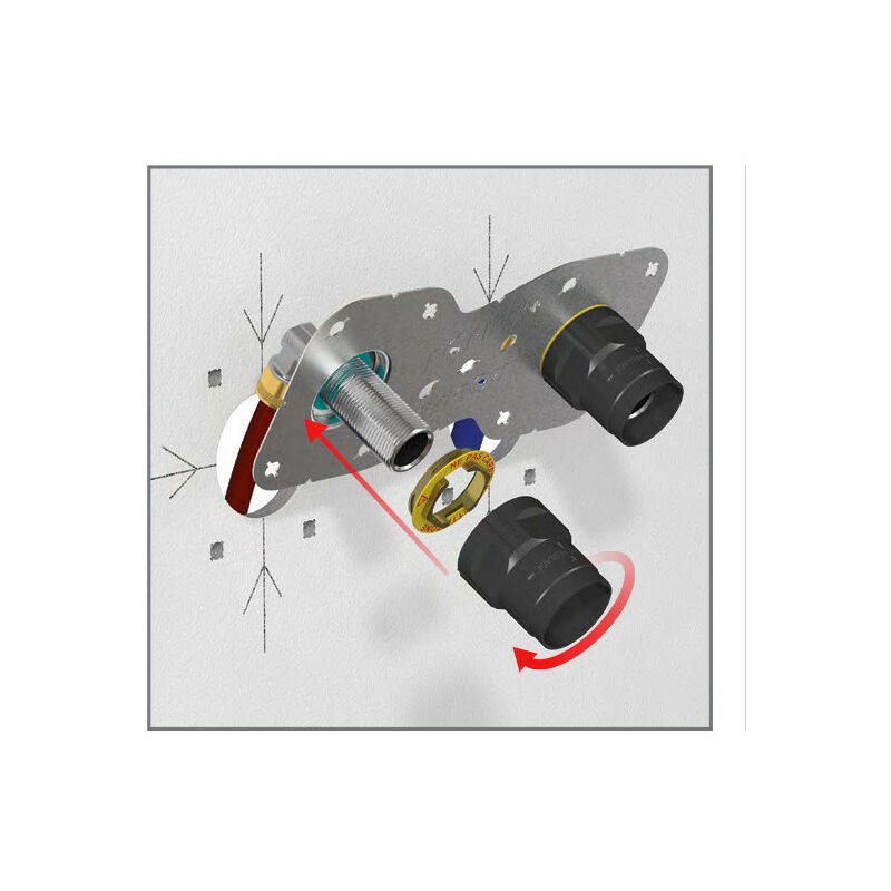 Watts - robifix + (Douche/Bain Douche) 150mm per Ø16 - Mâle 3/4' (20/27) à sertir