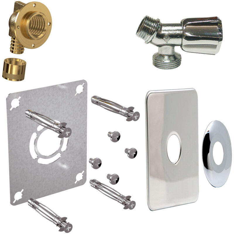 Sortie de cloison robifix complet pour machine à laver -Raccord Femelle 1/2' (15/21) à glissement pour per Ø12 - robinet machine à laver - plaque de