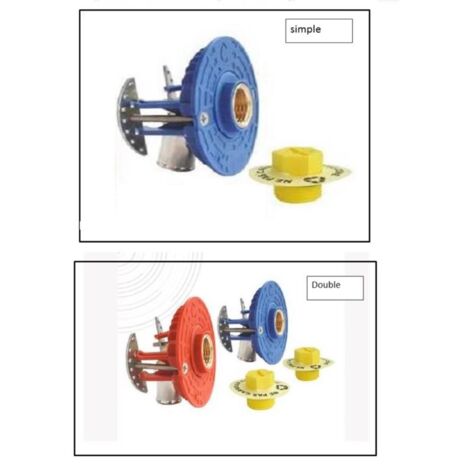 Sortie de cloison simle FIXOPLAC pour machines à laver et ciel de douche - Nouveau - Raccord à sertir - type : femelle - Ø tube 13/16 - module simple - rosace de finition - Bois