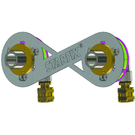 Sortie de cloison STARFIX 150 PER à compression Ø 16 - M3/4" (20/27) coudée réglable - Anquier