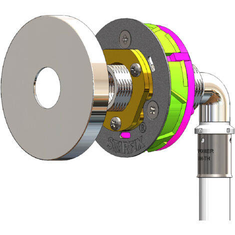 Sortie de cloison STARFIX Mono multicouche à sertir Ø16 - sortie M3/4" coudé taraudée F1/2" - Anquier