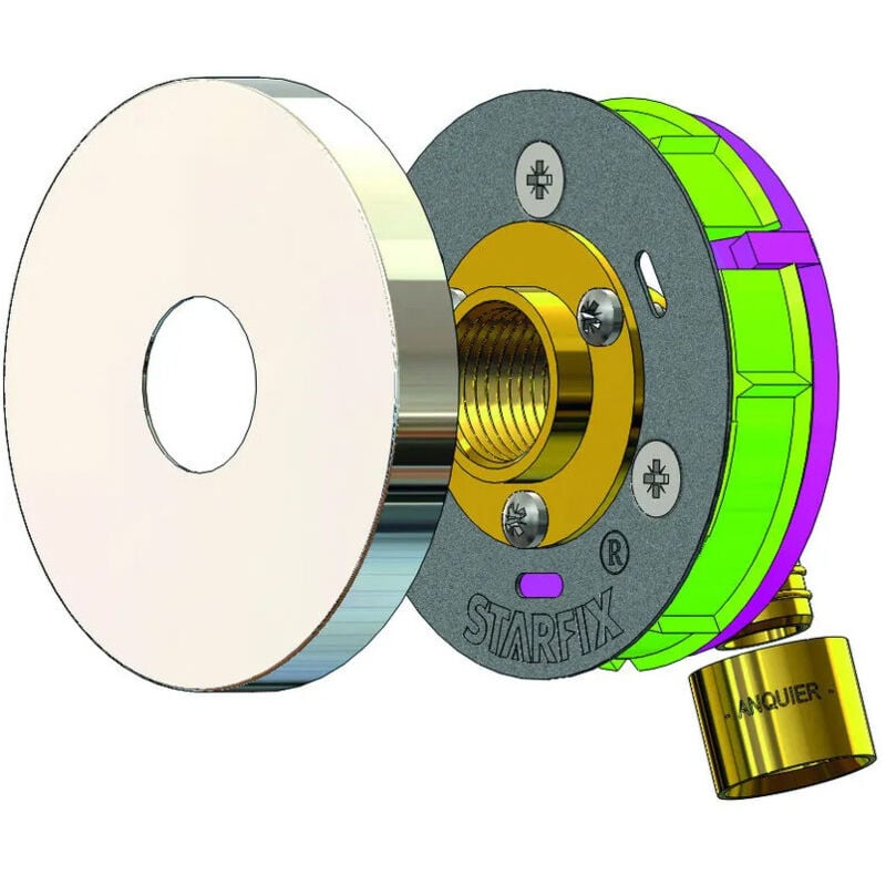 Sortie de cloison starfix mono per à glissement Ø16 - F1/2' (15/21) coudée Anquier