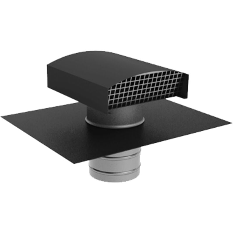 Aldes - Sortie de toiture vmc 160 mm en galva pour ardoise noire