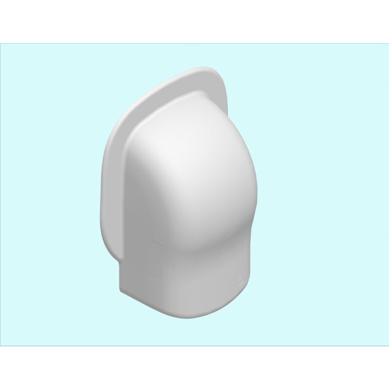 Sortie murale - pour goulotte de climatisation - 120 x 75 mm - blanc Iboco 06834