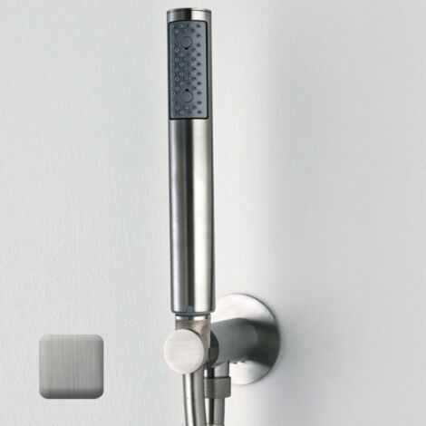 Sortie murale avec support en acier inoxydable Nobu Acier satiné - BOSSINI INC002075