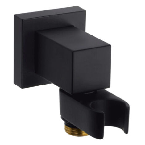 Sortie murale carrée en laiton avec support conique orientable noir mat BLACK & WHITE - BOSSINI C550000073