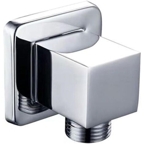 Sortie murale carrée en laiton massif coudée G1,27 cm pour raccord de tuyau de douche, argenté