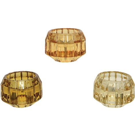 Sortierte Kerzenhalter aus glänzendem Glas H 4 cm