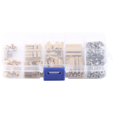 Sortiment an Messing-Sechskantschrauben und -muttern mit Schachtel (Set B)