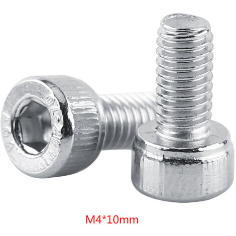 Sortiment M4 304 Edelstahl-Sechskantschrauben, silberfarben (10 Größen, 50 Stück)