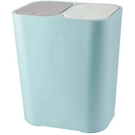 Sorting bin with pressure lid - Places under the kitchen counter, office / bathroom - 2 openings - Small format - 12 l (blue) Blue