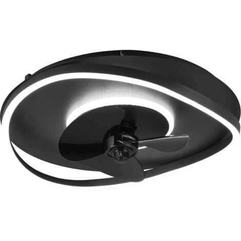 Sortland plafoniera + ventilatore Trio Lighting Ø50 nero opaco