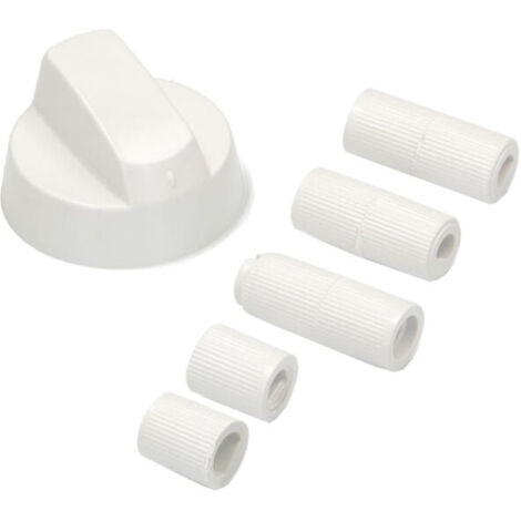 SOS Accessoire Bouton de four blanc universel avec 5 adaptateurs pour Four, cuisinière TOUTES MARQUES 3666356120198