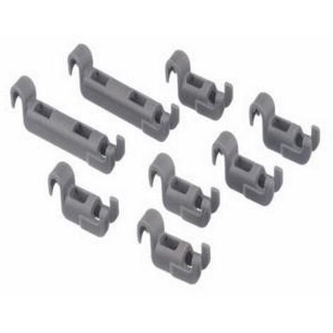 SOS Accessoire Clips pour ratelier panier inférieur (8pcs) pour Lave-vaisselle 00611472 BALAY, BLAUPUNKT, BOSCH, GAGGENAU, GORENJE, KUEPPERSBUSCH, NEF