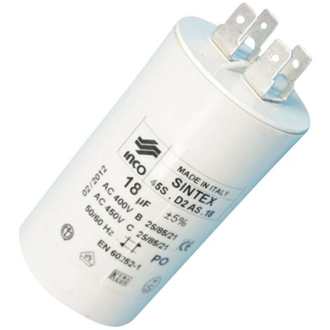 SOS Accessoire Condensateur 18 mF pour Lave-linge 481912118285 2I MARCHI, ARDO, ARISTON HOTPOINT, BRANDT, CADILLAC, DE DIETRICH, DOMAN, DOMEOS, EDESA,