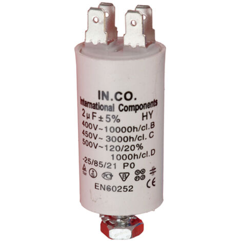 SOS Accessoire Condensateur 2UF pour Sèche-linge - 1251008304 ELECTROLUX, ZANUSSI, ZANKER, ARTHUR MARTIN ELECTROLUX, FAURE, ZOPPAS