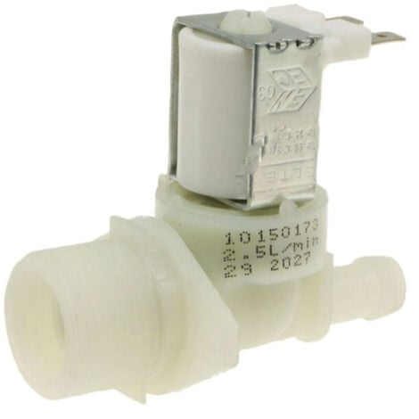 Electrovanne 1 voie 180° lave-vaisselle BRANDT, CONTINENTAL EDISON, CURTISS, HIGHONE, OCEANIC, VALBERG, CANDY, HOOVER