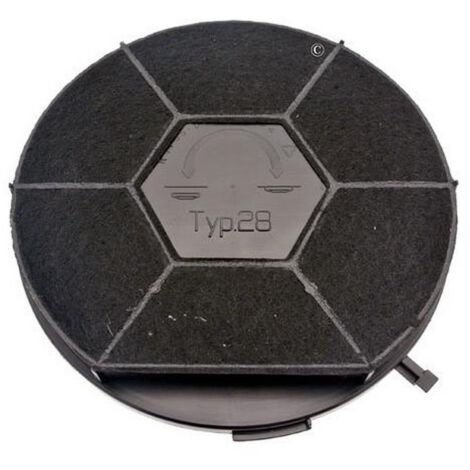 SOS Accessoire Filtre charbon rond type 28 CHF28/1 (à l'unité) 240X34 mm pour Hotte WHIRLPOOL 480181701006, 481281718525