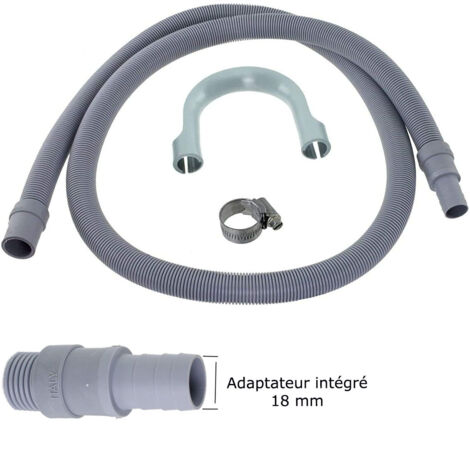 SOS Accessoire Kit de rallonge de tuyau de vidange universel 18-22mm (L1500mm, raccord intégré) pour Lave-linge TOUTES MARQUES 3666356130067