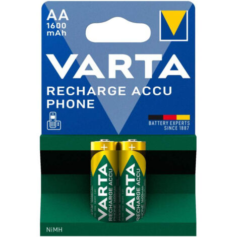 SOS Accessoire Lot de 2 piles rechargeables AA LR06 NIMH 1600 MAH pour Accessoires et entretien VARTA 58399201402