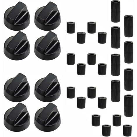 SOS Accessoire Lot de 6 boutons de four noir universel avec 30 adaptateurs pour Four, cuisinière TOUTES MARQUES 3666356130074
