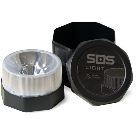 SOS LIGHT - luz de emergencia autónoma, señal v16 de preseñalización de peligro, homologada DGT V16 - en estuche - autonomía hasta 6 horas o mediante conexión a toma de corriente del vehículo - con base imantada