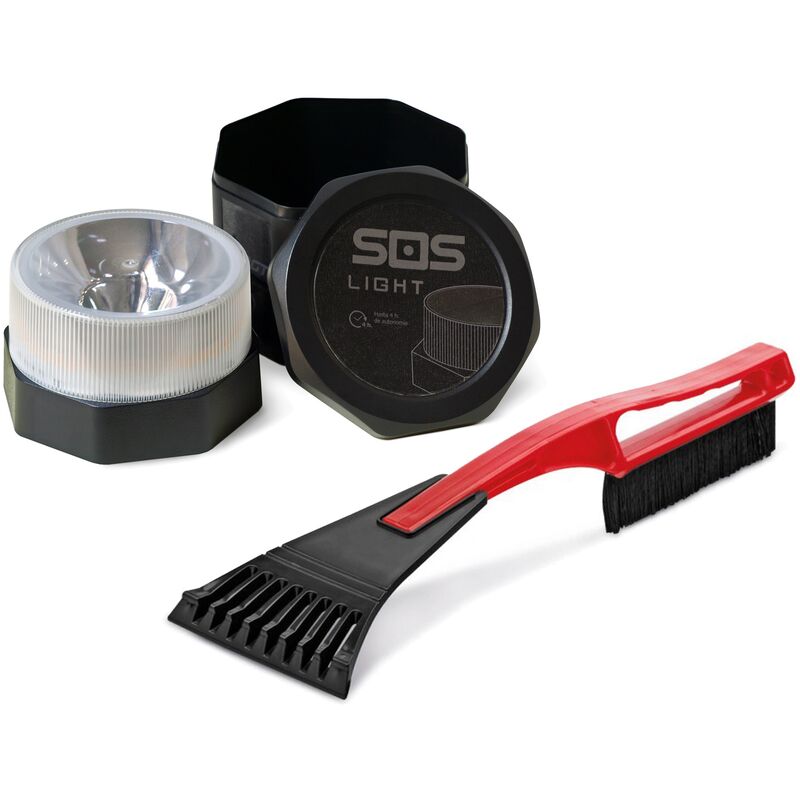 

SOS LIGHT - luz de emergencia, señal v16 de preseñalización de peligro, homologada DGT V16 - en estuche - autónoma o conexión a toma de corriente del