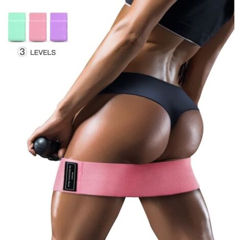 Sosenfer - Bandes de Résistance pour Jambes et Hanche - 3 Niveaux de Résistance - Rose