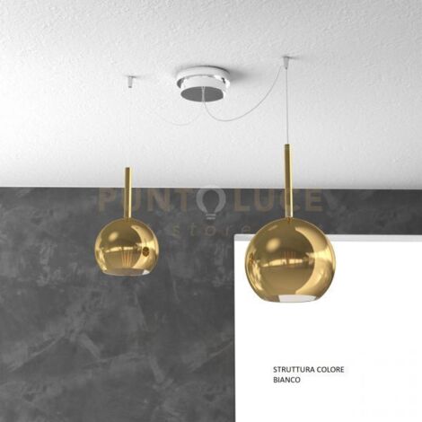 SOSP. BIANCO SPOSTABILE 2 LUCI VETRI (1 MEDIO + 1 PICCOLO)TUTTI ORO 1155BI-S2 S MIX-OR