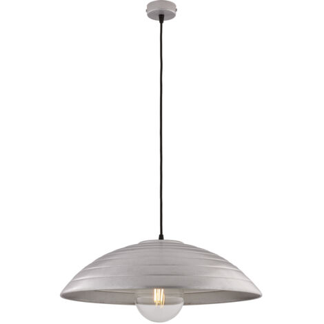 Sospensione 1 Luce Sender In Ferro Laccato Nero Con Decoro Argento