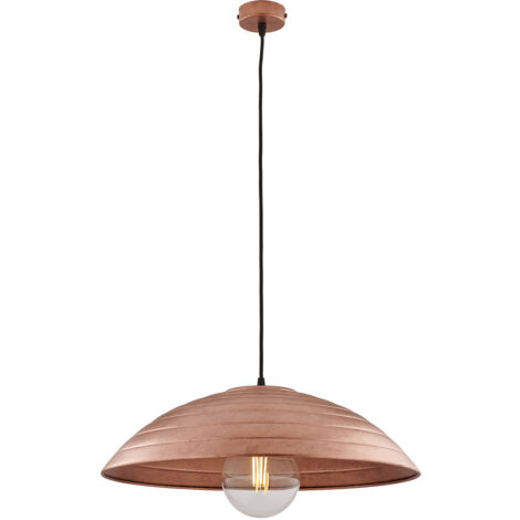 Sospensione 1 Luce Sender In Ferro Laccato Nero Con Decoro Rame
