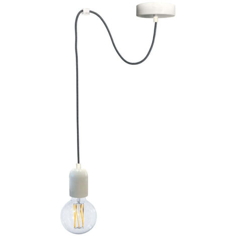 Sospensione 1xE27 3Mt Montatura Verniciata Bianco E-Energy Elaide
