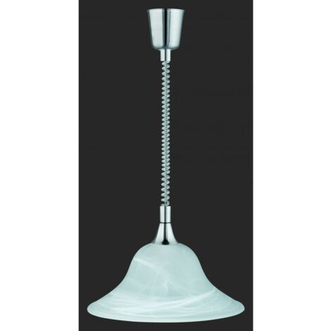 Sospensione 1xE27 Viola Nichel E Vetro Bianco Ø39 cm Trio Lighting