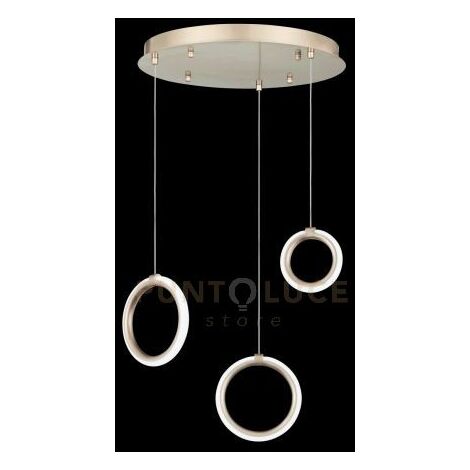 SOSPENSIONE 3 LUCI PINTA ORO LED 3000K 1470LM 25W DIMMERABILE SENZA VETRO DIMMERABILE