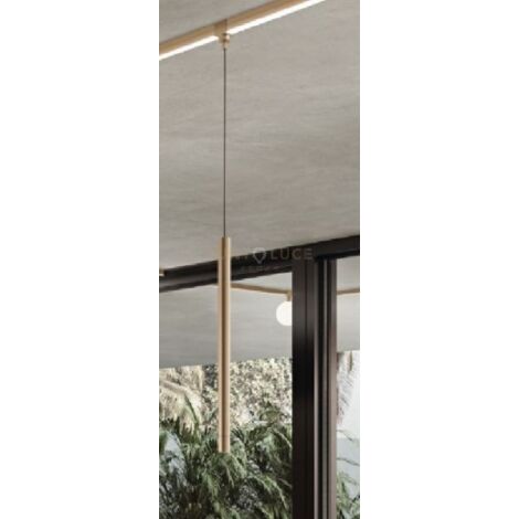 SOSPENSIONE 8W 3000K 635LM ORO 25CM D.3CM IP65 PER SISTEMA BINARIO OUTY