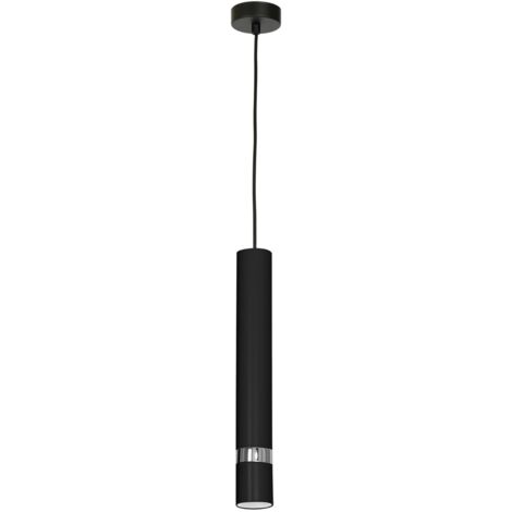 Sospensione a tubo nero/cromo Reno GU10 1 luce Luminex